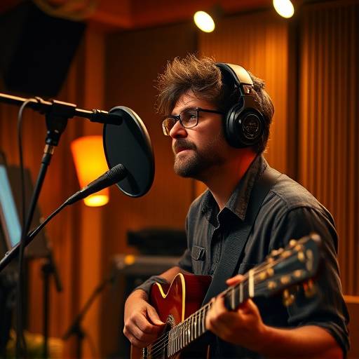 En international musiker i studiet